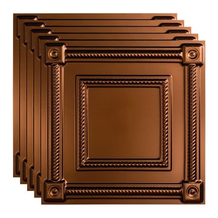 Acoustic Ceiling Products Fasade Coffer - 23-3/4" x 23-3/4" PVC Lay In Tile in Oil Rubbed Bronze - PL6126